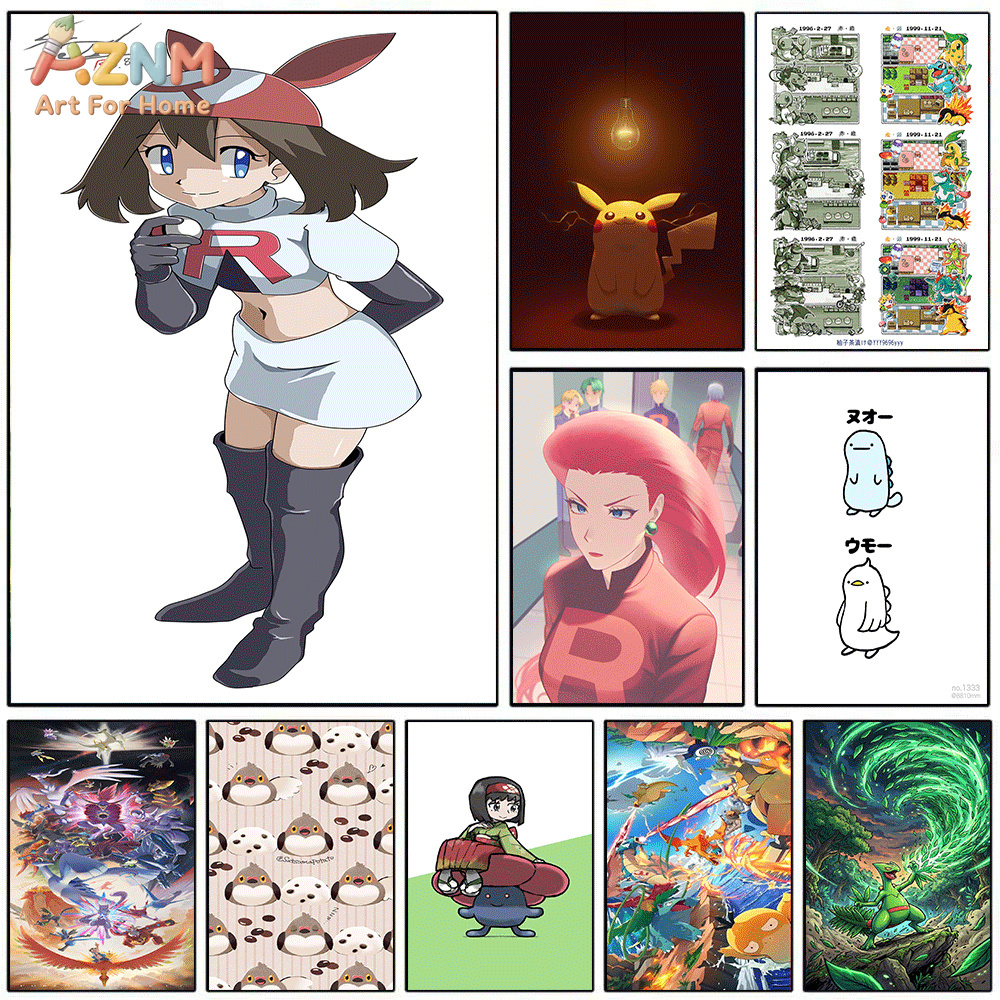 Anime Cosplay Pokemon - AZNM Pokemon Team Rocket Anime Canvas