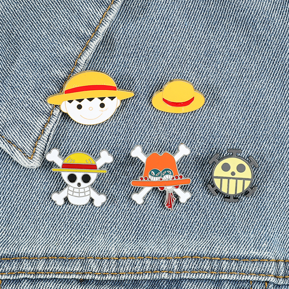 One Piece Straw Hat - One Piece Brooch Anime Cartoon Monkey