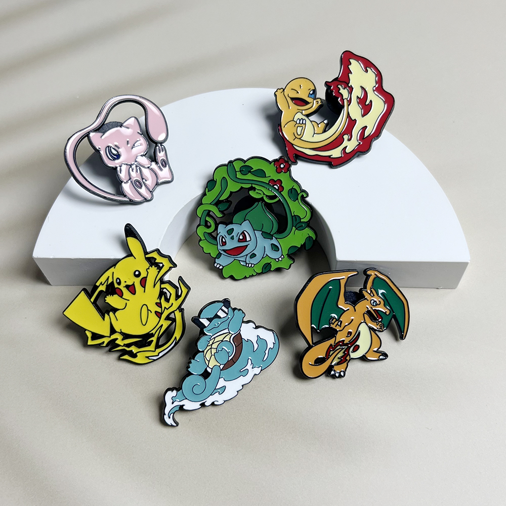 Anime Cosplay Pokemon - 6pcs Anime Pins Set Pokemon Enamel