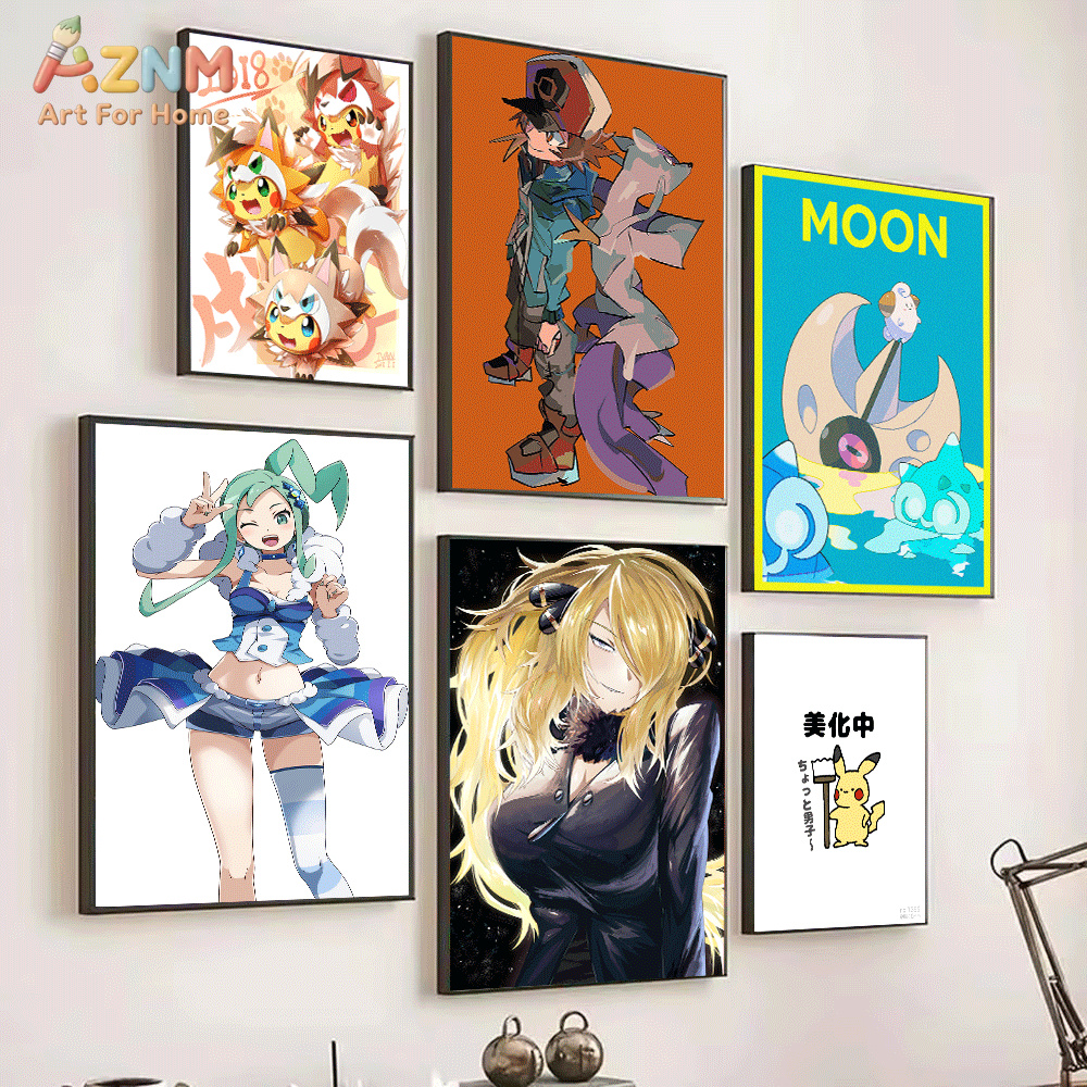 AZNM Pokemon Anime Canvas Wall - Anime Cosplay Pokemon ulasan dan harga
