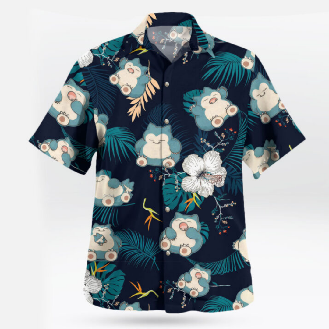 Snorlax Pokemon Hawaiian Shirt - Anime Cosplay Pokemon ulasan dan harga