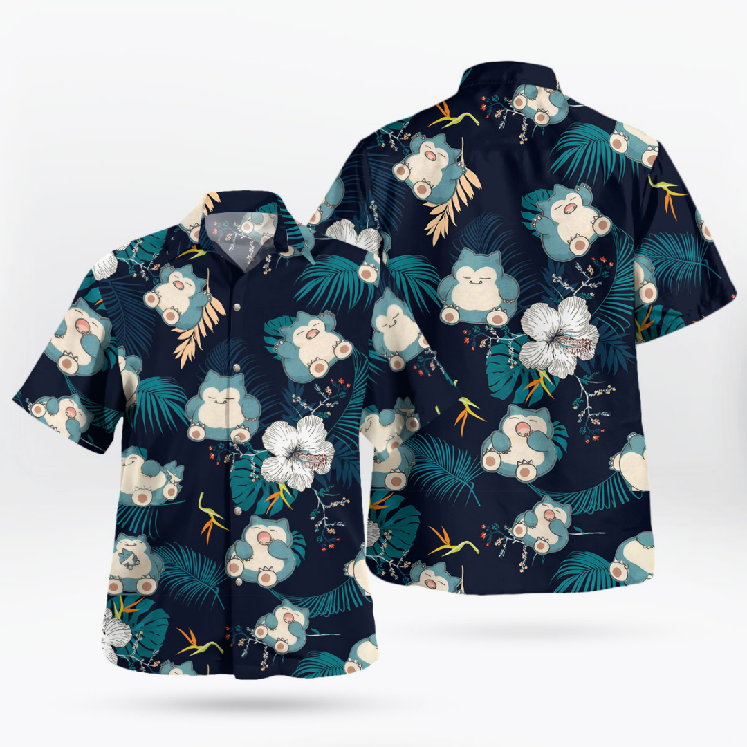 Snorlax Pokemon Hawaiian Shirt - Anime Cosplay Pokemon ulasan dan harga