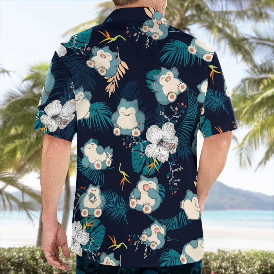 Snorlax Pokemon Hawaiian Shirt - Anime Cosplay Pokemon ulasan dan harga