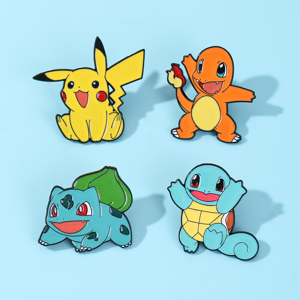 4Pcs Pokemon Enamel Pins Set,  - Anime Cosplay Pokemon ulasan dan harga