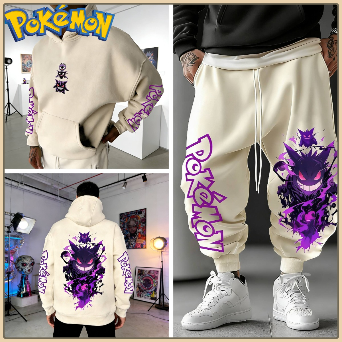 Black Hoodie and Pants Set wit - Anime Cosplay Pokemon ulasan dan harga