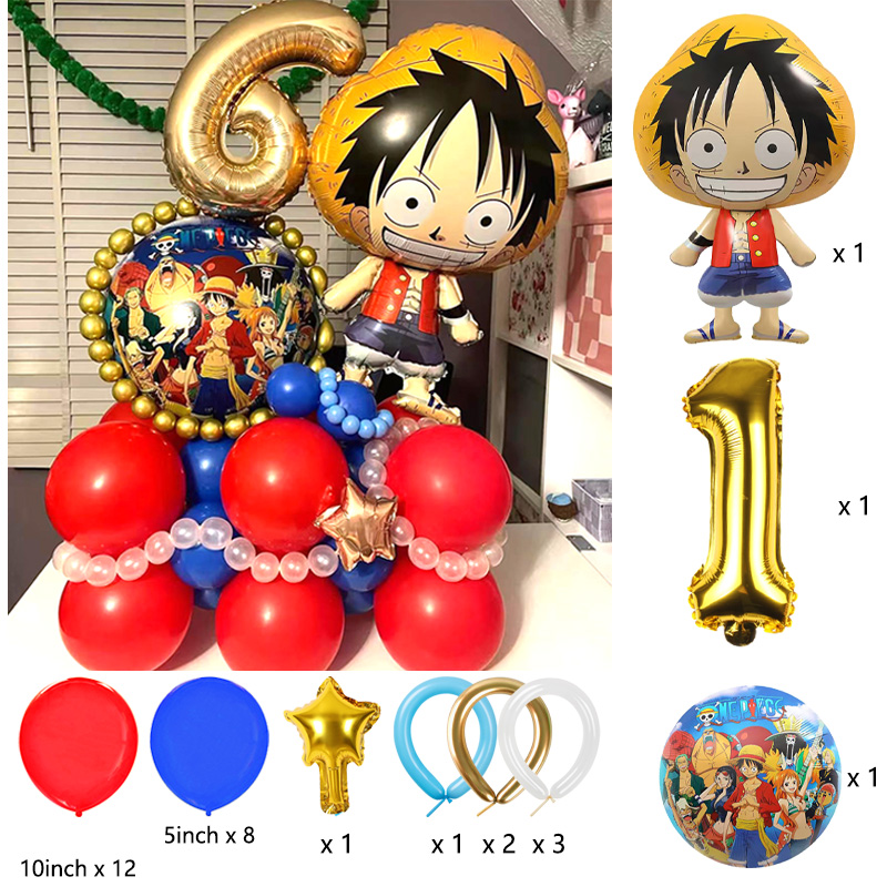 Cartoon One Piece Balloons Set - One Piece Straw Hat ulasan dan harga