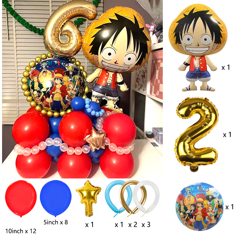 Cartoon One Piece Balloons Set - One Piece Straw Hat ulasan dan harga