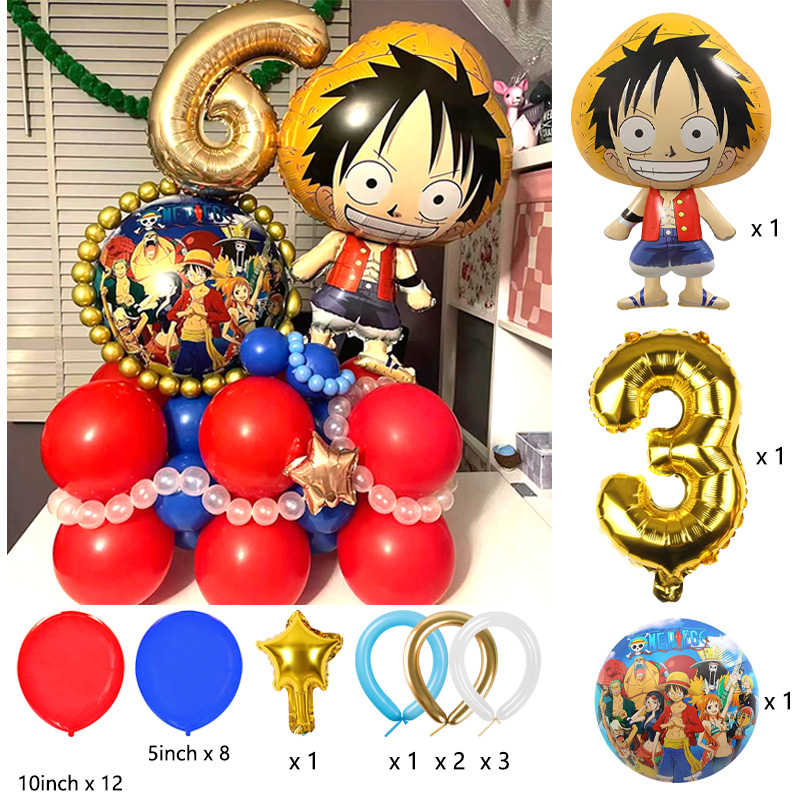 Cartoon One Piece Balloons Set - One Piece Straw Hat ulasan dan harga